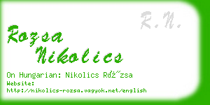 rozsa nikolics business card